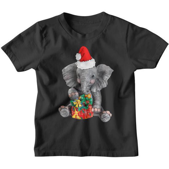 Christmas Elephant Pajamas Elephant In Santa Hat Women Kids Youth T shirt Seseable CA