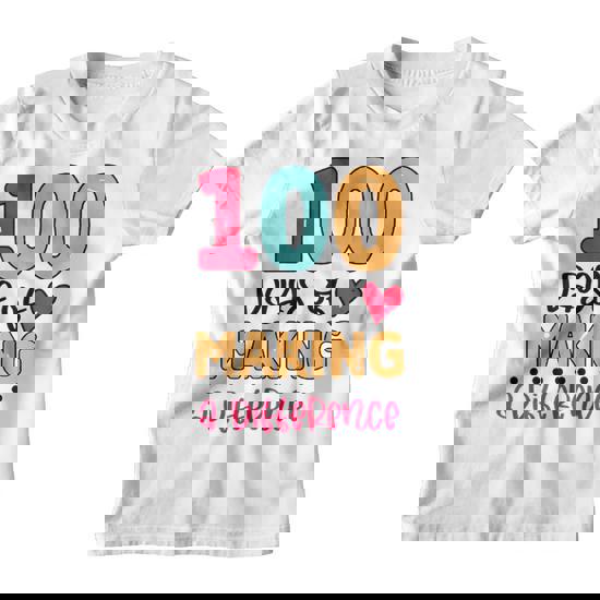 100 Days Of Making Difference 100th Day Of School Teacher T-Shirt