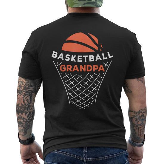 Basketball Grandpa Bball Lover Best Grandfather Ever Hooper Men's Back T-Shirt