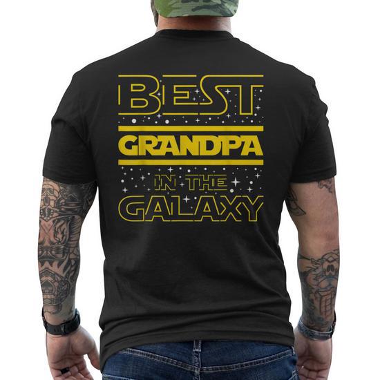 Best Grandpa in the Galaxy Granddad Papa Gift for Men's Back T-Shirt