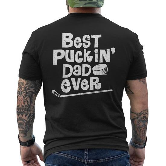 Best Pucking Dad Ever T-Shirt, Hockey Goalie, Hockey Papa, Hockey Dad,  Hockey Lover Gift, Vintage Ice Hockey Dad, Hockey Father's Day Gift - T- shirt