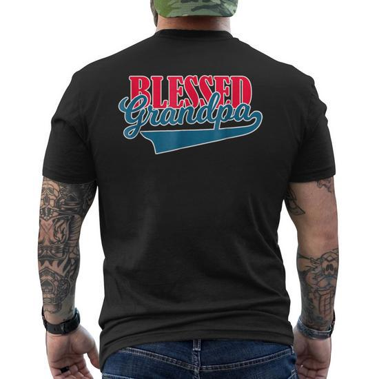 Blessed Grandpa Christians Gift for Mens S Back T-Shirt