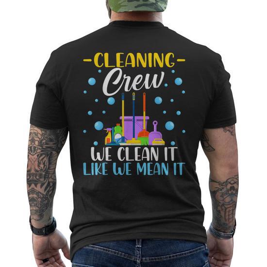 Cleaning Crew Housekeeping Housekeeper Cleaning Team Men's Back