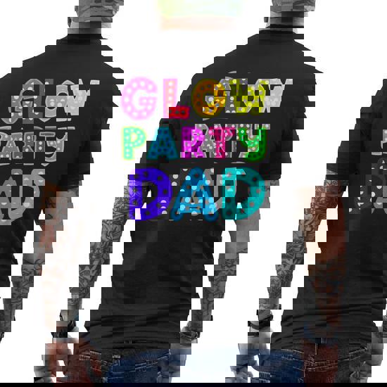 Mens Vintage Retro 80s Glow Party Dad T Shirt For Men Gift
