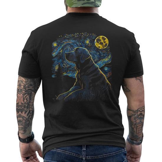 Labrador Retriever Starry Night Dogs Lover's Back T-Shirt - Front View