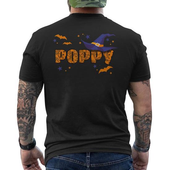 Poppy Witch Cute Grandpa Poppy Halloween Costume Funny Gift for Men's Back T-Shirt