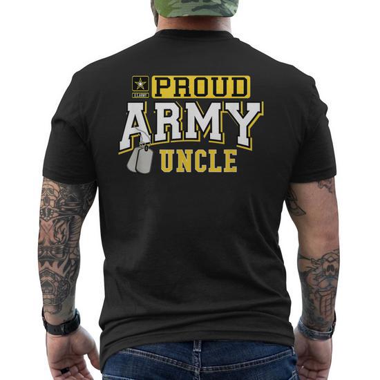 Proud Army Uncle Military Pride T Men's Back T-Shirt