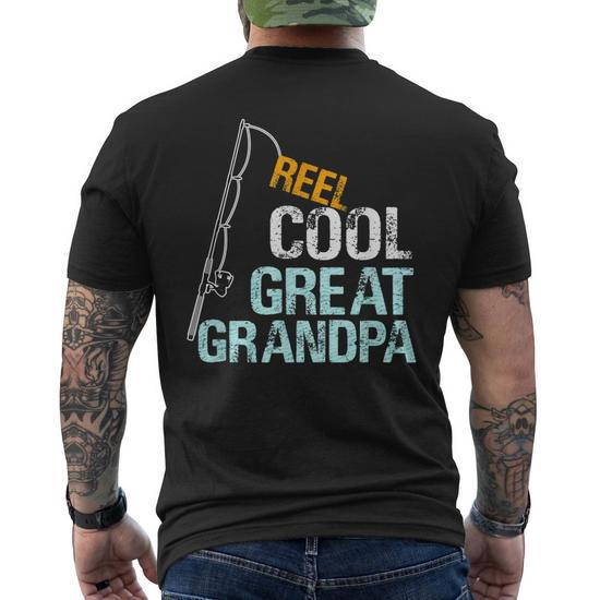 Reel Cool Great Grandpa From Granddaughter Grandson Men's Back Print T-shirt