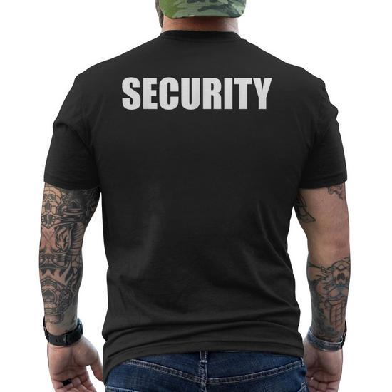 Black Security T Shirt with Back Imprint