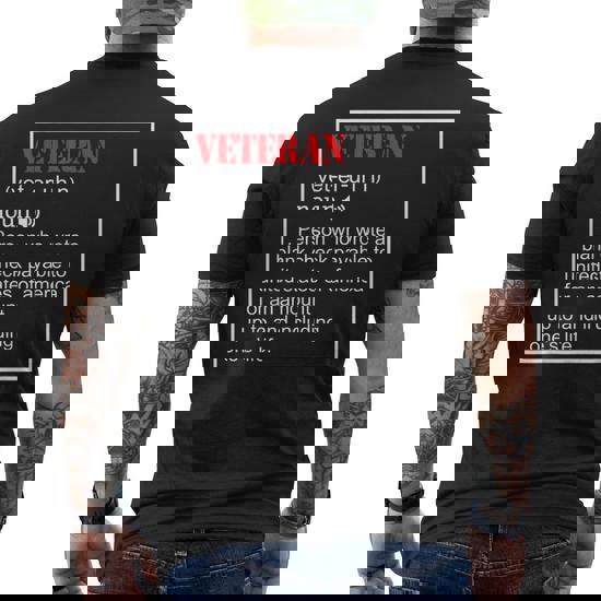 Veteran Definition Meaning Veterans Day V2 Men's T-shirt Back Print |  Seseable CA