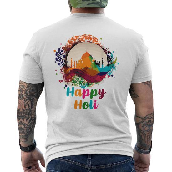 Happy Holi Mumbai Colors India Hindu For Women Men Kids Men's Back Print T- shirt