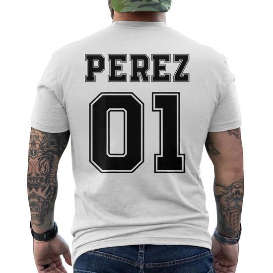  PEREZ 01 Back Print Sports Jersey Style Family Name