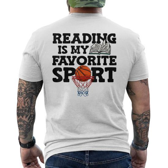 Reading Is My Favorite Sport Basketball World Book Day Men's Back