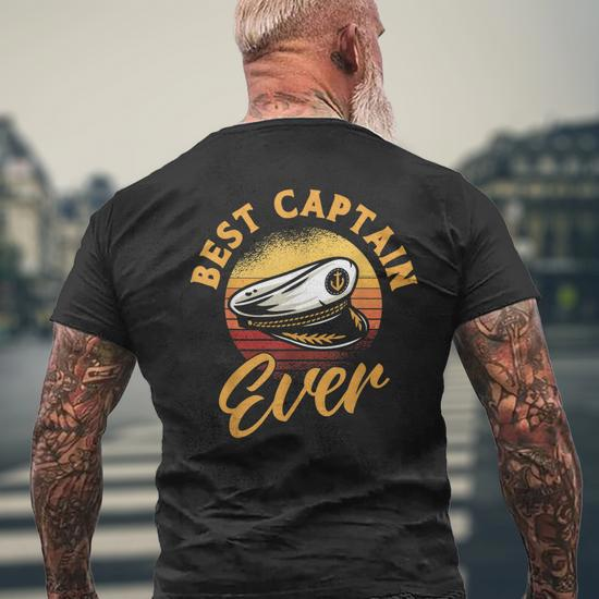 Best Captain Ever Captain Boating Mens Back Print T-shirt