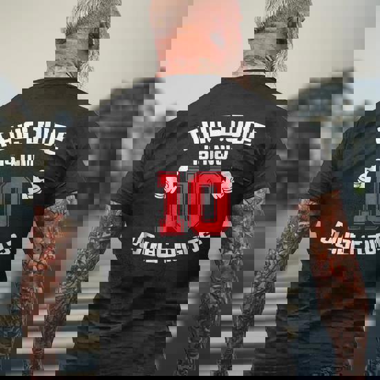 This Dude Is Now 10 Double Digits 10th Birthday Gift T-Shirt