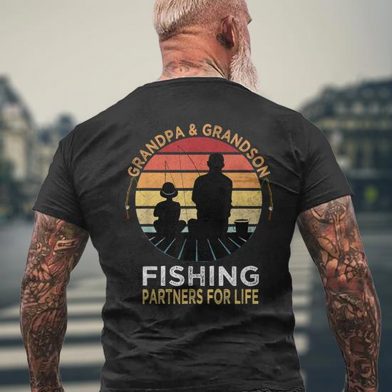 Mens Reel Cool Grandpa Grandfather Father's Day Fishing Big and Tall Men T- shirt