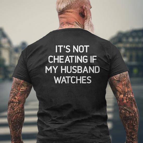 Funny Fishing Gift For Husband Sayings Jokes Mens Casual Crewneck T Shirts  Tees