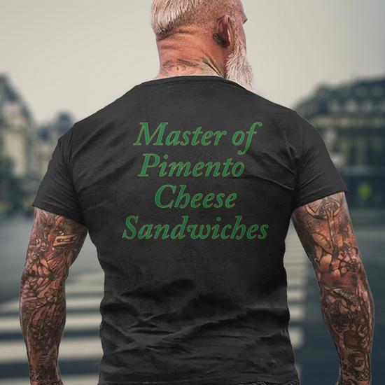 Master Of Pimento Cheese Sandwiches Golf Foodie Men's Back Print T