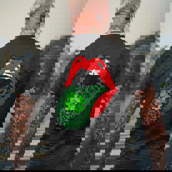 Red Lips Green Leopard Tongue Cheetah Cool St Patricks Day T-Shirt