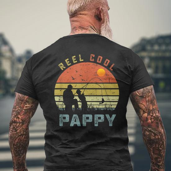 Reel Cool Pappy Fathers Day Gift For Fishing Dad Mens Back Print T