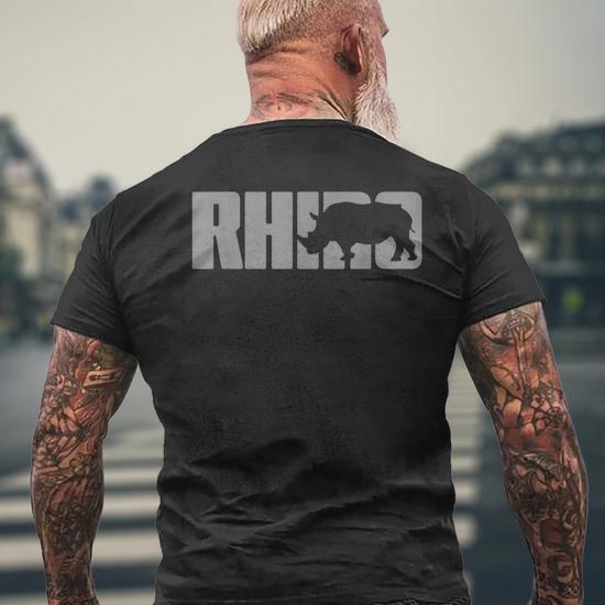 Save Rhino Clothing - Rhino Rhinoceros Men's Back Print T-shirt