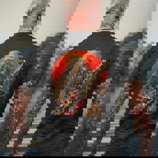 Guitar T Shirt Bigfoot Jump Playing Electric Mens Graphic Vintage Sasquatch Rock - Foto 10