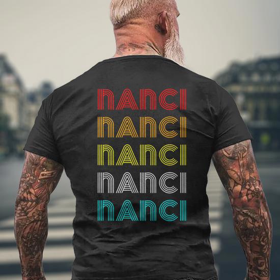 Vintage Retro Nanci Repeat Font 60S 70S Classic Novelty Mens Back