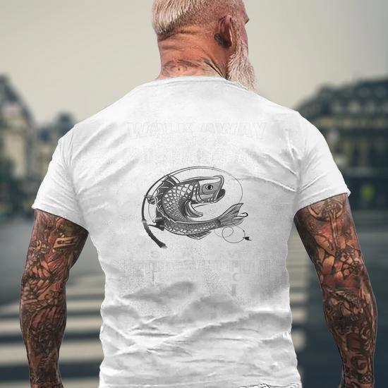 Grumpy Old Man T Fisherman Fishing Retirement Fish Men's Back Print T-shirt