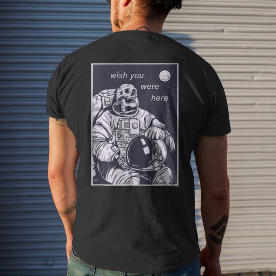 Alternative Grunge E-Girl Skull Astronaut Space Emo Edgy Alt Men's Back  Print T-shirt