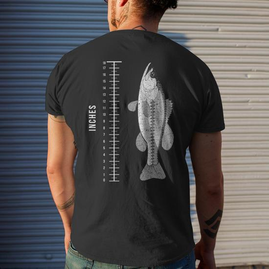 Fishing Ruler Dad Fishermen Grandpa Fathers Day Men's T-shirt Back Print