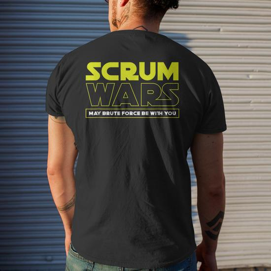 Scrum Rugby Funny Mens T-shirt in Black or White, Rugby Union