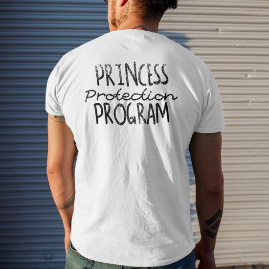 Princess Protection Agency Father Daughter Security Dad Mens Back Print T- shirt