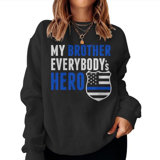 Thin blue outlet line sweatshirt women's