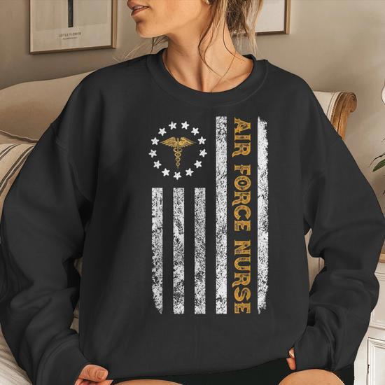 Veteran Us Air Force Nurse Vintage Betsy Ross Flag Veteran Women Sweatshirt Mazezy