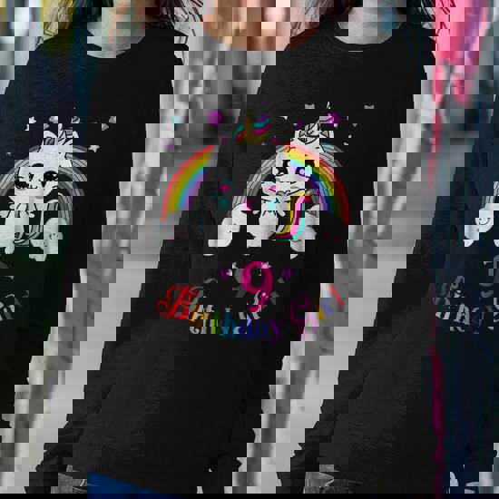 Cute Kitty 9th Birthday Shirt Unicorn Rainbow 9th Bday Gift Cute Kitty 9th Birthday Shirt Unicorn Rainbow 9th Bday Gift