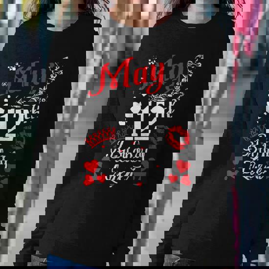 Flowers Heart Lip May 12th Birthday Queen Shirt Mama Nana
