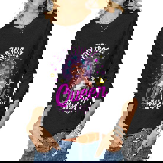 Birthday Queen May 24th Colorful Black Women Girls Shirt Gif