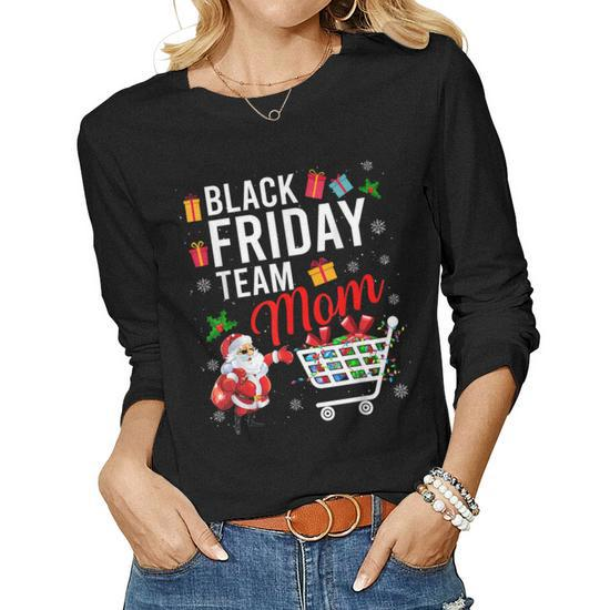 Black Friday Team Mom Shopping Christmas Long T-Shirt