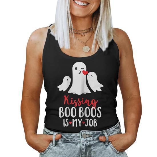 Kissing Boo Boos Job Mom Halloween Tank Top
