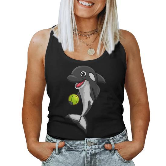 Tennis Ball Love Killer Whale Orca Lover Animal Womens Women Tank Top