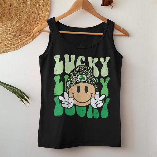 Lucky Leopard Smile Face Meme Funny St Patricks Day Women Lucky Leopard Smile Face Meme Funny St Patricks Day Women