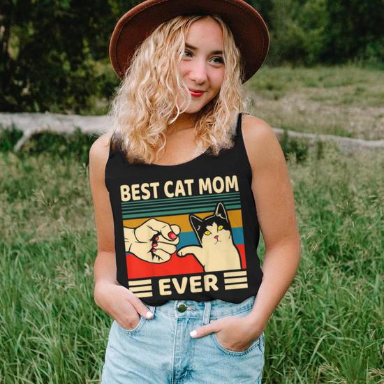 Best Cat Mom Ever Women Vintage Bump Fit V2 Women Tank Top Mazezy DE