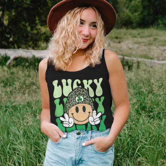 Lucky Leopard Smile Face Meme Funny St Patricks Day Women Lucky Leopard Smile Face Meme Funny St Patricks Day Women