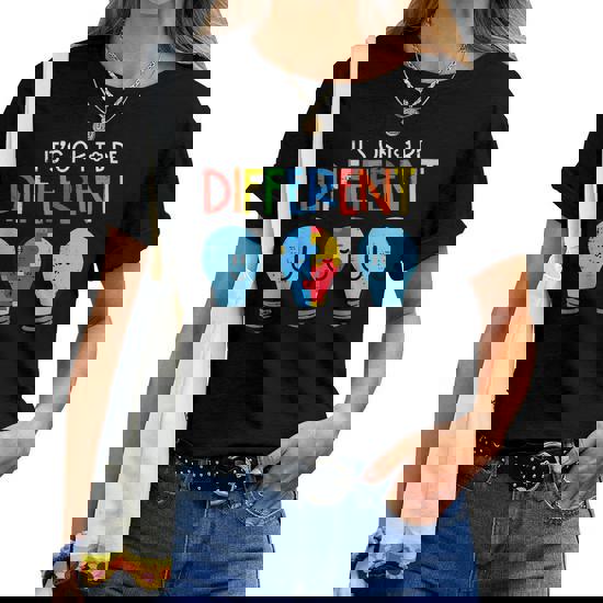 Autism Ok To Be Different Light Bulb Awareness Men Women Kid Women T-shirt  | Mazezy