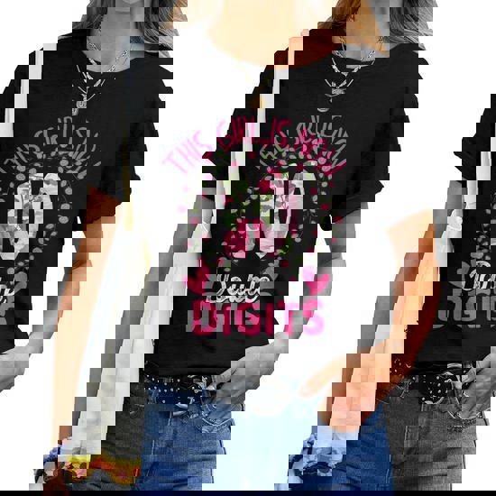 Birthday Gifts Floral Tee This Girl Is Now 10 Double Digits T-Shirt