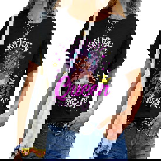 Birthday Queen May 24th Colorful Black Women Girls Shirt Gif