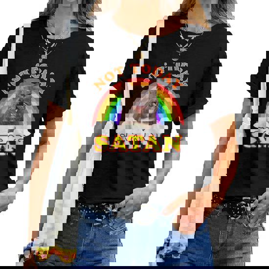 Not Today Satan T-Shirt | Rainbow Cat Death Metal Not Today Satan T-Shirt | Rainbow Cat Death Metal
