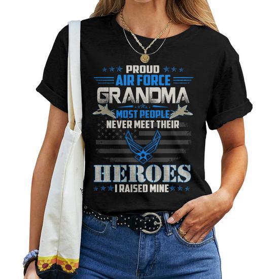 Proud Air Force Grandma Usair Force Veterans Day Women T-shirt | Mazezy