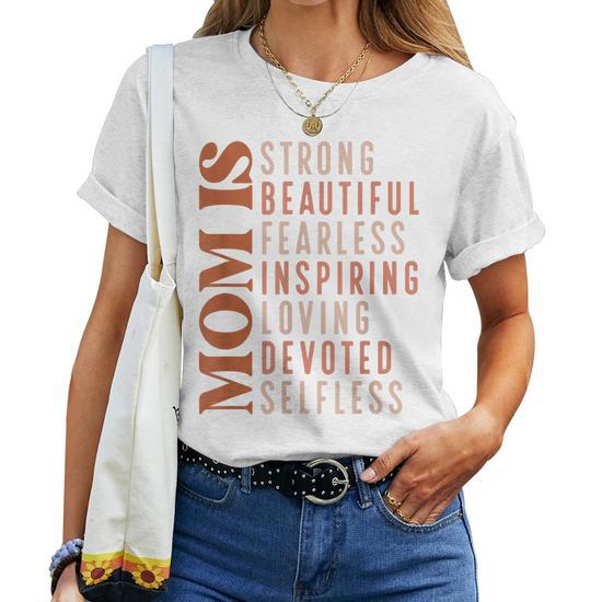 Moms Strong Beautiful Blessed Mama Happy Mother's Day Women's T-Shirt Casual Daily Crewneck Short Sleeve Graphic Basic Unisex Tee