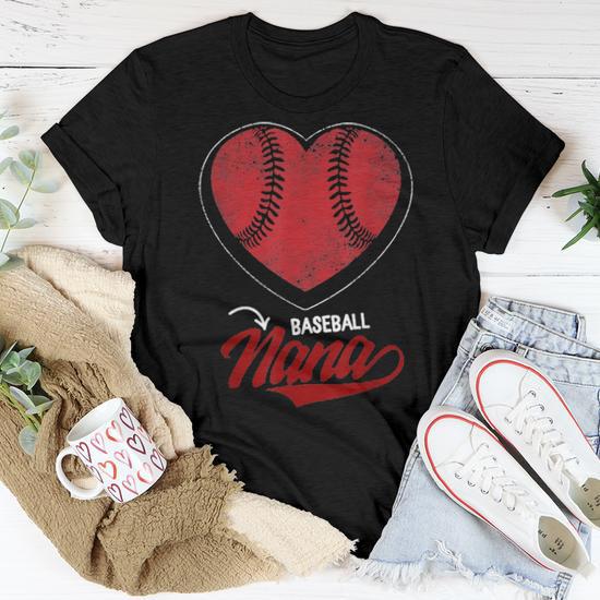 Baseball Nana Proud Grandma Mothers Day Love Player Mama Women T shirt Seseable UK